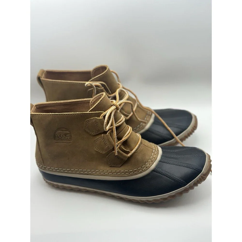 Sorel Out N About Boots Womens Size 10 NL2133 Brown Waterproof Ankle Rain Duck